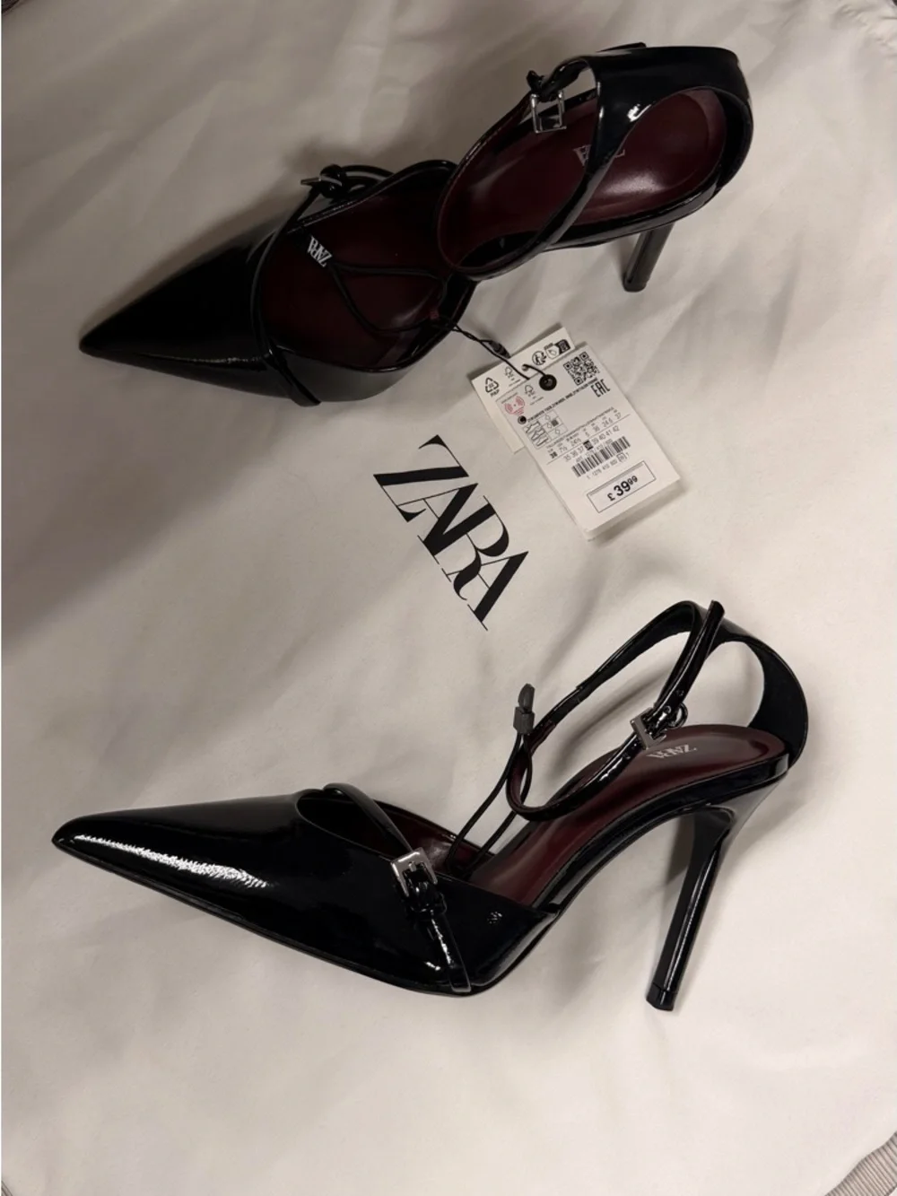 Zara Black High-heel shoes with a patent-effect top - Picture 5 of 9
